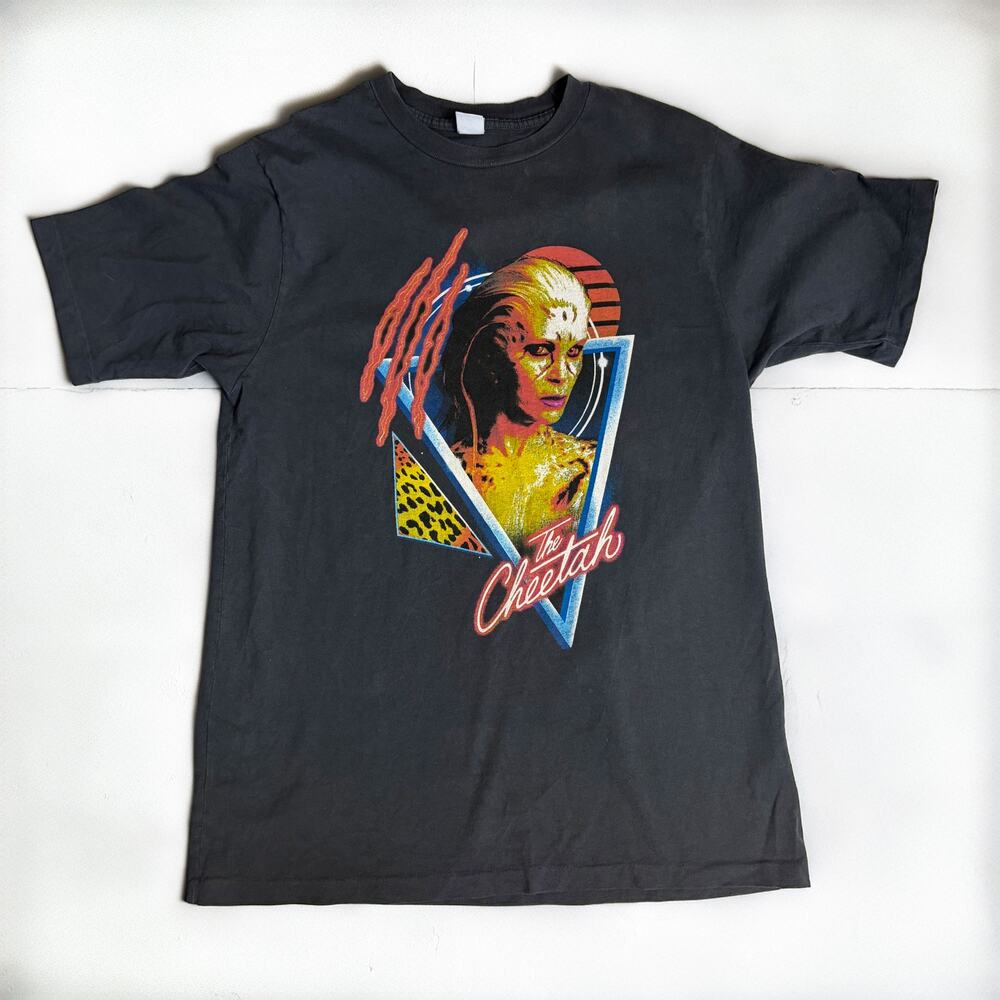 RE/DONE The Cheetah Wonder Woman Graphic T Shirt XS Dark Gray Made USA